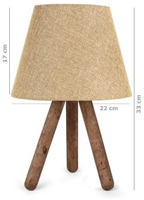 Lampada da tavolo AYD 1xE27/60W/230V beige/marrone