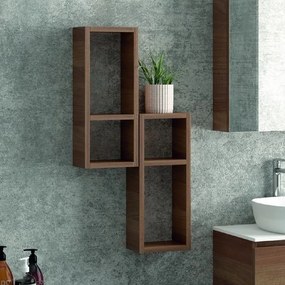 Kamalu - composizione mobiletto bagno 60 cm, 2 pensili e specchio contenitore sp-60c