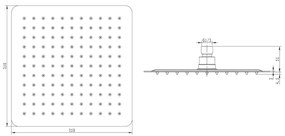 Sapho - Soffione doccia SLIM 25x25 cm lucido acciaio inossidabile