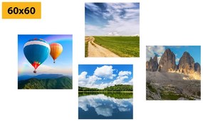 Set di quadri – Volo in mongolfiera sulla terra