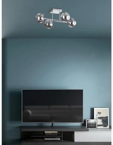 Plafoniera glamour Tamika cromo IP20, 4XE27