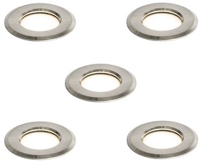 Set di 5 faretti da terra moderni in alluminio con LED inclusi IP67 - Linsey