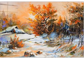Pittura su vetro 100x70 cm Winter - Wallity