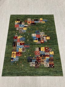 Loribaft Tappeto persiano 190x150 Verde (Iran) Annodato A Mano