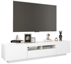 Mobile Porta TV con Luci LED Bianco 180x35x40 cm