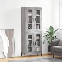 Credenza Grigio Sonoma 69,5x34x180 cm in Legno Multistrato 3198287