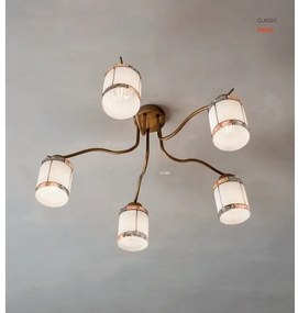 Redo 02-888 - Lampadario a plafone DEKOR 5xE27/42W/230V diametro 52,3 cm bronzo