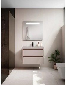 Mobile sottolavabo e lavabo per vasca centrale cotone L 80 x H 55 x P 45 cm 2 cassetti