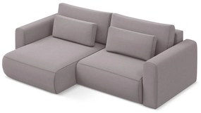 Divano angolare lavanda allungabile/con contenitore (con penisola a sinistra/con chaise lounge) con rivestimento in velluto Kapua – Makamii