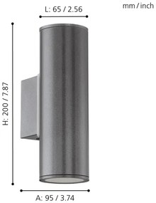Eglo 94103 - Illuminazione LED da esterno RIGA 2xGU10/3W/230V