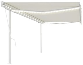 Tenda Automatica Con Sensore Vento E Led 5x3,5 M Crema /