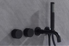 Miscelatore vasca da incasso ELITE EDITION BBTC1658 con bocca girevole, nero opaco o argento spazzolato — Bianco