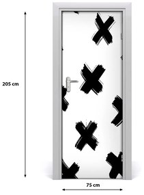 Sticker porta Macchie in bianco e nero 75x205 cm