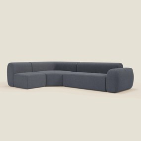 BonBon divano angolare componibile e modulare - tessuto smacchiabile T23 blu grafite