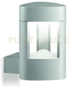 Ges482- applique 1 luce attacco gx53 grigio metallizzato  h.20cm ip54
