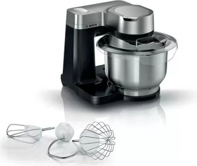Robot da cucina Bosch Serie 2 MUMS2VM00, 900 W, 7 velocit� pi� turbo, kit da pasticceria, ciotola in acciaio inox da 3,8 litri, design nero e
