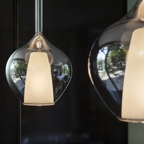 Ideal Lux - Lampadario su cavo KALIQUE 1xE27/42W/230V Ø 18 cm nero fumé