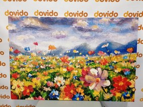 Stampa su tela – Pittura a olio di fiori selvatici