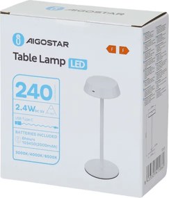Aigostar - Lampada da tavolo LED dimmerabile AMBIENT LED/2,4W/5V 3000-6500K bianca