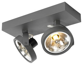 Faretto di design grigio regolabile 2 luci - Go