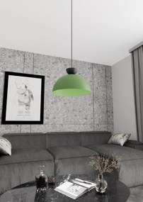 Lampadario Minimal Efesto Acciaio Nero Verde 1 Luce Gx53