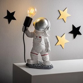 Lampada da notte per bambini ASTRONAUT 1xE27/40W/230V argento/bianco