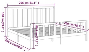 Giroletto in Legno Massello di Pino 200x200 cm