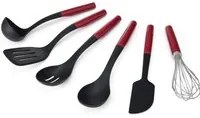 Set 6 utensili cucina nylon manico rosso KitchenAid