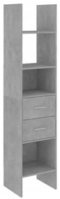 Libreria Grigio Cemento 40x35x180 cm in Legno Multistrato