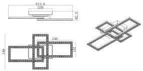 Globo 67328-24 - Plafoniera LED SAPENA LED/24W/230V