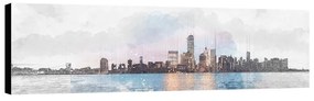 Stampa su tela New York skyline, multicolore 180 x 64 cm