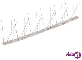 vidaXL Set Dissuasori per Uccelli e Piccioni 6 pz Acciaio 5 File 3 m