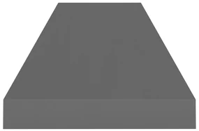 Scaffali a parete 2 pz grigio lucido 90x23,5x3,8 cm in mdf