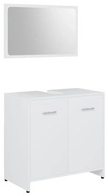 Set mobili da bagno 4 pz bianco in legno multistrato