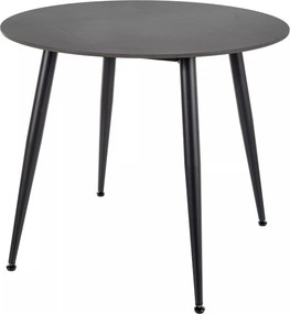 Tavolo Rion rotondo in ceramica nera opaca e metallo nero – Ø90x76 cm