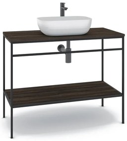 Mobile sottolavabo e lavabo Outline per vasca centrale nero L 100 x H 92 x P 45.5 cm