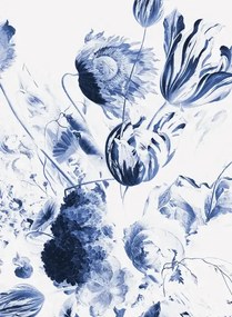 KEK Amsterdam Carta da parati panoramica Royal Blue Flowers 2 - Multicolor - 1.948m