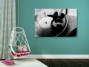 Quadro su tela – Giradischi antico in bianco e nero