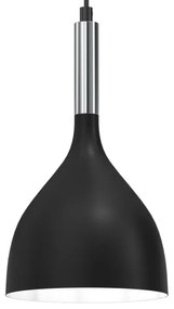 Lampadario a sospensione con filo NOAK 1xE27/15W/230V nero/cromo