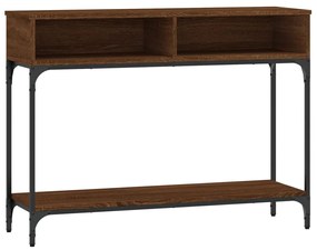 Tavolo consolle rovere marrone 100x30,5x75 cm legno multistrato