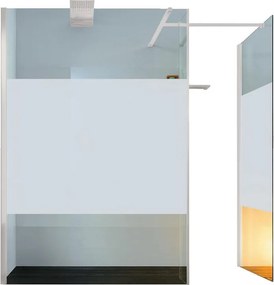 Box doccia walk-in Wens, vetro serigrafato 6 mm, H 200 cm, profilo bianco