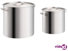 vidaXL Set di Pentole 2 pz 71/36 L in Acciaio Inossidabile