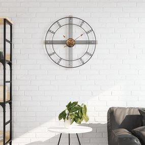 Orologio Da Parete Nero Ø60 Cm İn Ferro /