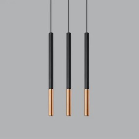 Lampadario su filo MOSAIC 3xG9/12W/230V nero/rame