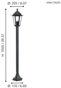 EGLO 22144 - Lampada da esterno LATERNA 4 1xE27/60W/230V