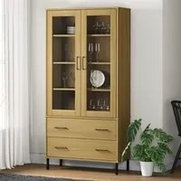 Libreria con Gambe Metallo Marrone 85x35x172,5 cm Massello OSLO 350991