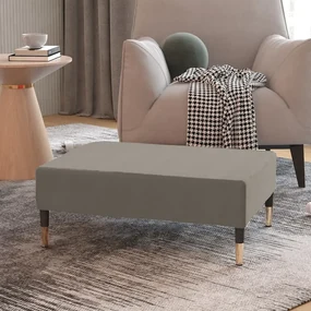 Poggiapiedi Grigio Chiaro 78x56x32 Cm İn Velluto /