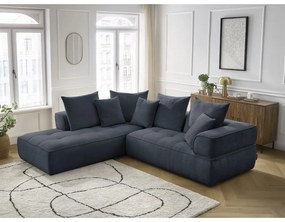 Divano angolare blu scuro (penisola a sinistra/a L) con rivestimento in ciniglia Whesley – Bobochic Paris