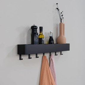 Mensola da bagno da parete nera in acciaio Multi – Spinder Design