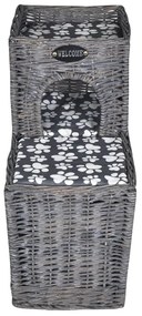 Casetta/lettino/castello/albero tiragraffi in salice e cuscino